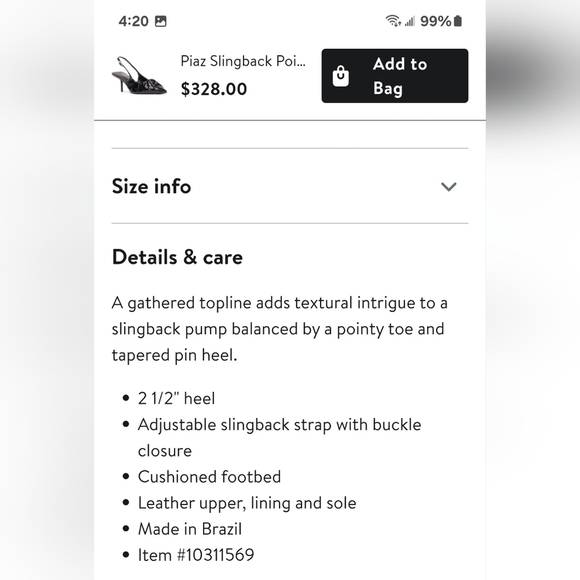 Black Suede Studio Black Piaz 100 Patent Leather Slingback Pump US 5.5 EU 35.5 - Picture 3 of 11